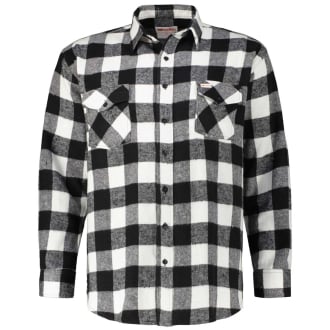 Kariertes Flanellhemd schwarz/weiß_WEIß | 3XL
