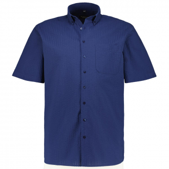 Freizeithemd in Seersucker-Qualität, bügelleicht dunkelblau_19/400 | 46