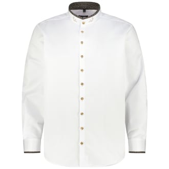 Trachtenhemd mit feiner Struktur weiß_170 | 3XL
