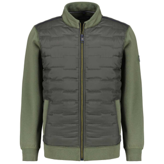 Sweatjacke mit Steppbesatz grün_301 | 3XL