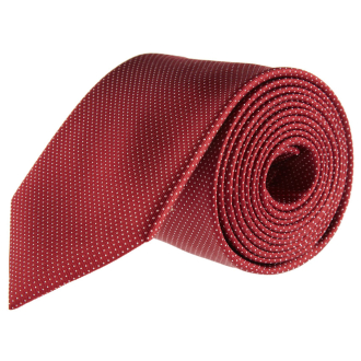 Krawatte aus Seide, gepunktet dunkelrot_004 | One Size
