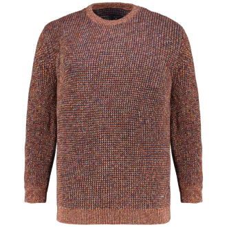 Grobstrickpullover aus Baumwolle in Two-Tone-Optik rost_159 | 4XL