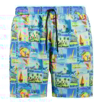 Badeshorts mit Allover-Print blau_906 | 4XL