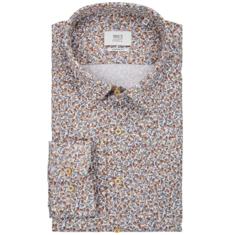 Businesshemd mit floralem Allover-Print, langarm beige_85/75 | 52