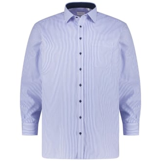 Businesshemd aus Biobaumwolle, langarm, bügelfrei blau/weiß_16 | 45