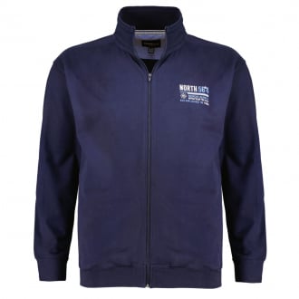 Sweatjacke mit Logo-Stickerei dunkelblau_0580 | 3XL