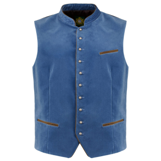 Trachten-Samtweste "Albrecht", rauchblau mittelblau_43/41 | 64
