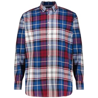 Kariertes Freizeithemd aus Biobaumwolle blau/rot_0MT | 4XL