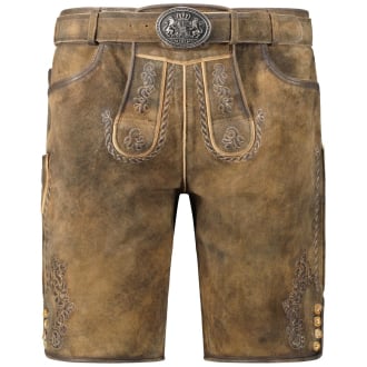 Kurze Lederhose aus Ziegenvelours dunkelbraun_CUBA | 68