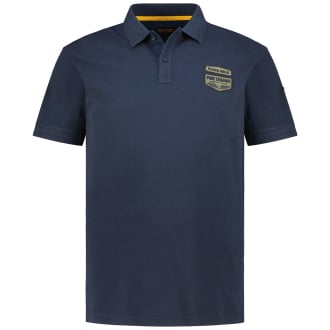 Poloshirt mit Label-Patch dunkelblau_5281 | 3XL