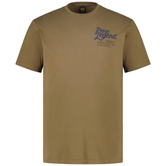 T-Shirt mit Label-Stickerei khaki_8035 | 3XL