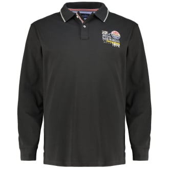 Poloshirt mit Kontrastdetails schwarz_15 | 3XL