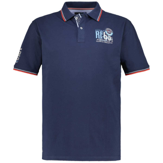 Poloshirt mit Label-Details dunkelblau_547 | 6XL