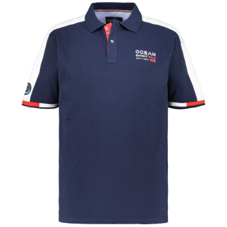 Poloshirt mit Label-Details dunkelblau_547 | 3XL