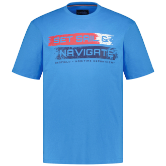 T-Shirt mit Print mittelblau_333 | 7XL