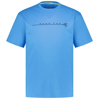 T-Shirt mit Print mittelblau_333 | 7XL