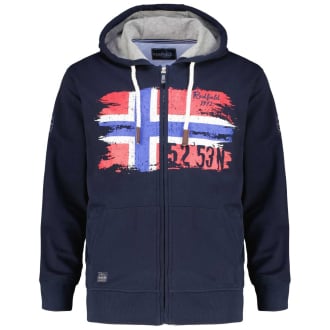Kapuzenjacke mit Print dunkelblau_547 | 3XL