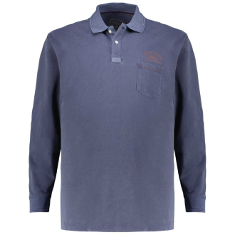 Poloshirt mit Garment-Dye-Färbung dunkelblau_189 | 5XL