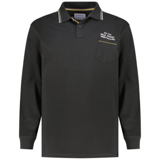 Poloshirt mit Kontrastdetails schwarz_15 | 8XL