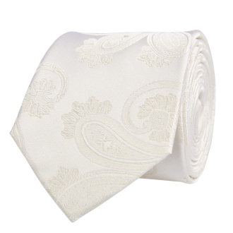 Krawatte aus Seide mit Paisley-Struktur, extralang creme_4/25 | One Size