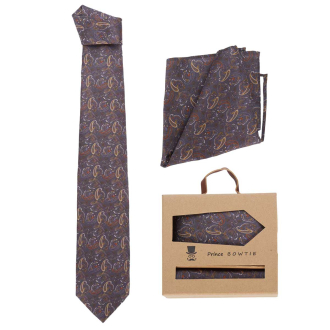 Krawatte und Einstecktuch im Set anthrazit_1500 | One Size