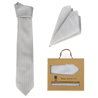 Krawatte und Einstecktuch im Set sand_1500/74 | One Size