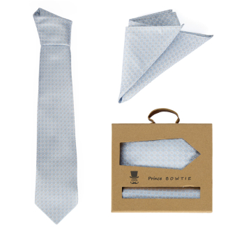 Krawatte und Einstecktuch im Set hellblau_3400 | One Size