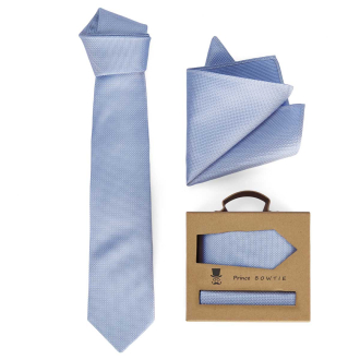 Krawatte und Einstecktuch im Set hellblau_1/42 | One Size
