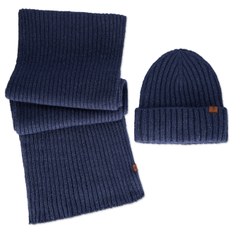 Mütze und Schal im Set blau_3900 | One Size