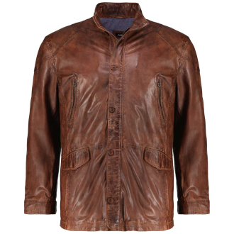 Lederjacke mit Stehkragen cognac_COGNAC | 66