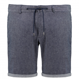 Shorts im Jeanslook aus Baumwoll-/Leinenmix dunkelblau_0800 | 3XL