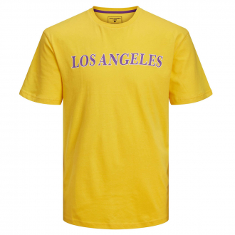 T-Shirt mit "Los Angeles" Print gelb_FREESIA | 3XL